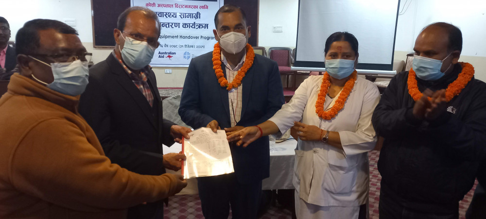 भेण्टिलेटर सहित ४२ लाख बढीको स्वास्थ्य सामाग्री प्रदान